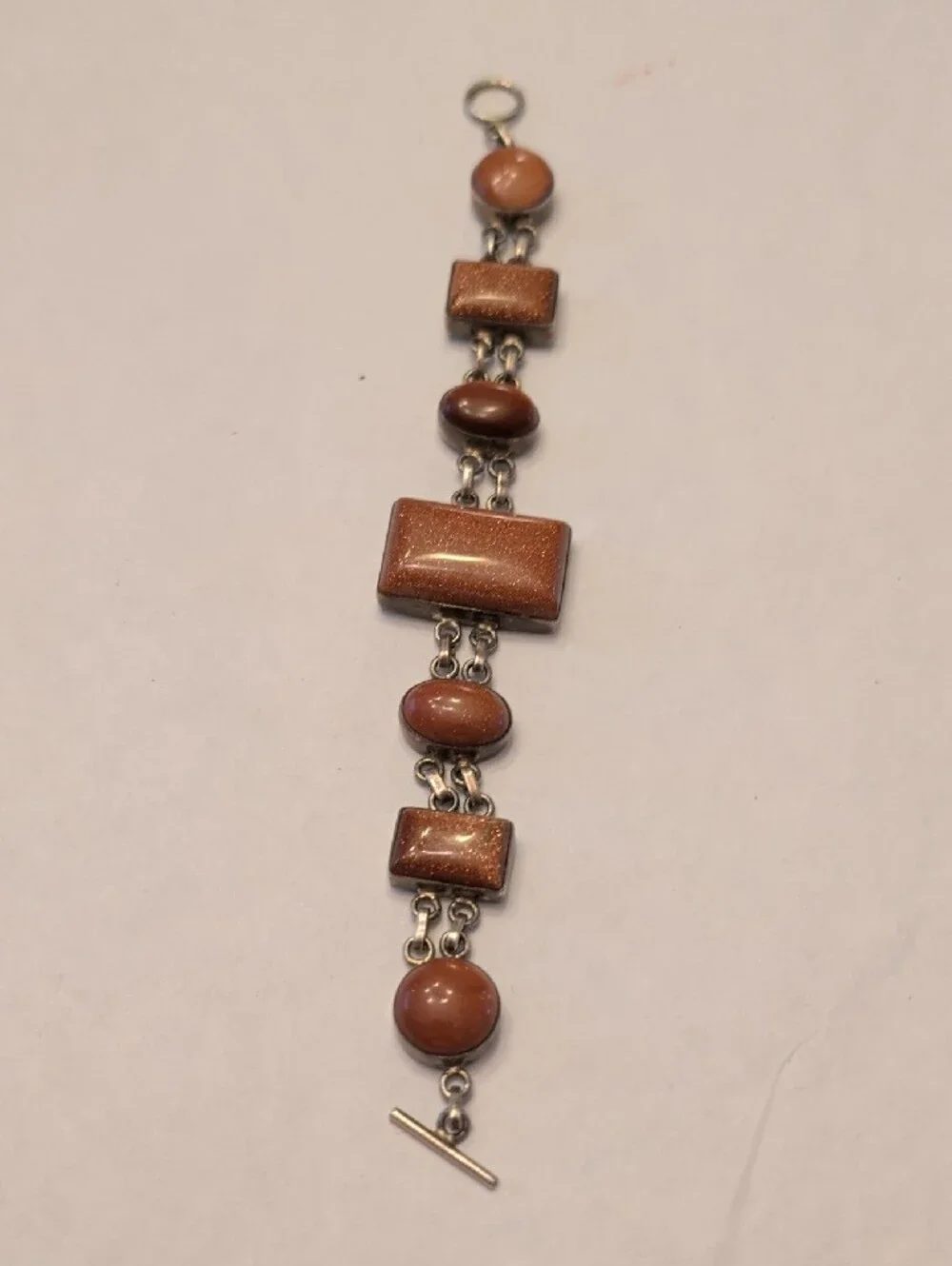 Goldstone Brown Link Bracelet - Women's Jewelry